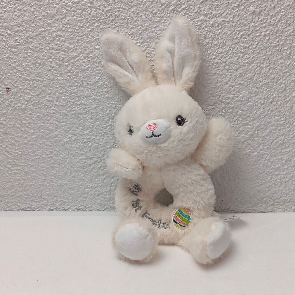 Spark Create Imagine 9.5" Bunny Rattle Plush My First Easter Cream Lovey